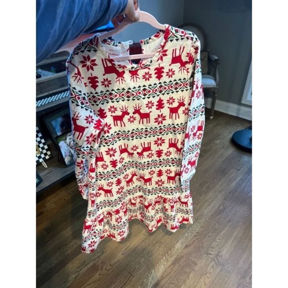 HANNA ANDERSSON DEER DEAR FLANNEL HOLIDAY CHRISTMAS NIGHTGOWN 150 12